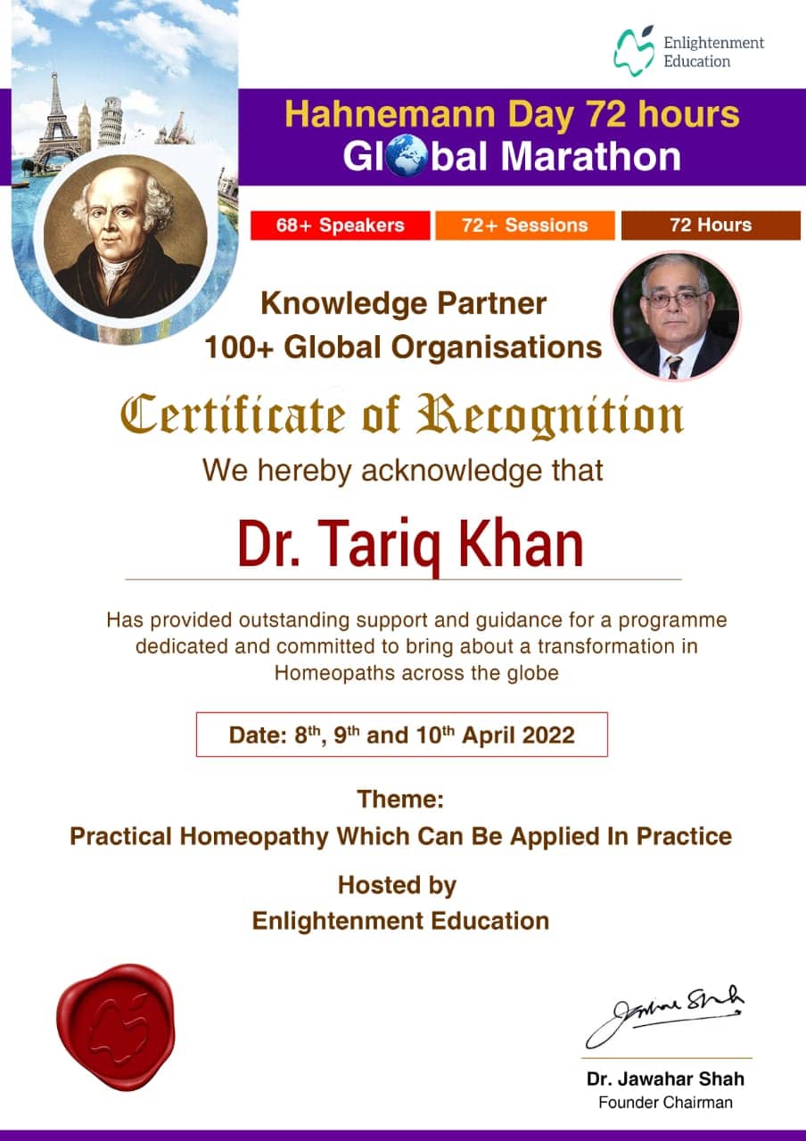 Dr Tariq Khan Uk Qualified Homeopath
